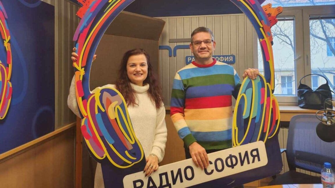 Водещата Гергана Пейкова с режисьора Димитър Коцев - Шошо