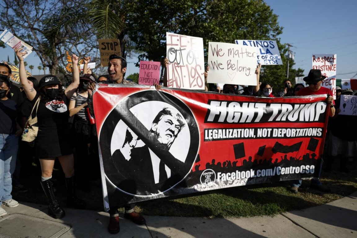 Протест срещу миграционните политики на Тръмп в Лос Анджелис, 11 юни 2025 г.