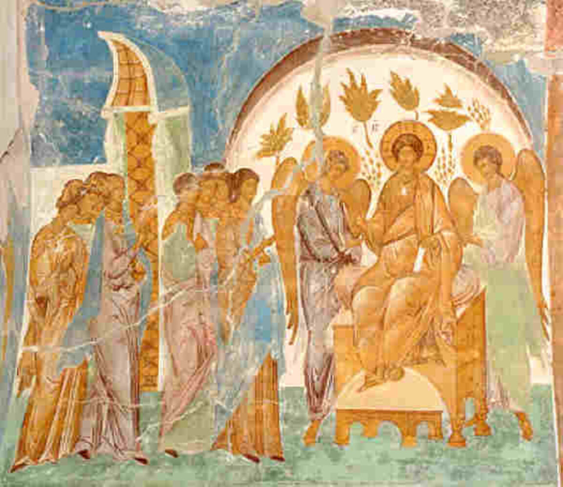 Bakire on kız benzetmesi, Dionisios'un freski, XV yy