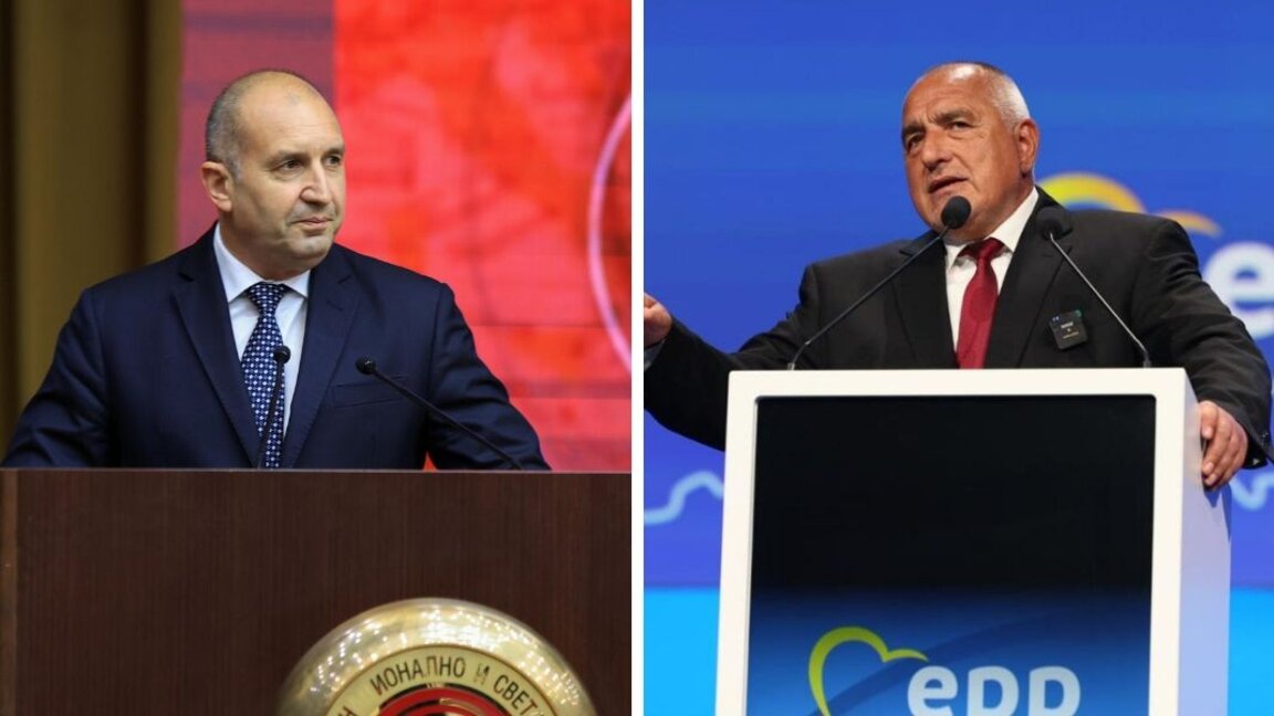 Presidenti Rumen Radev (majtas) dhe lideri i GERB-it Bojko Borisov