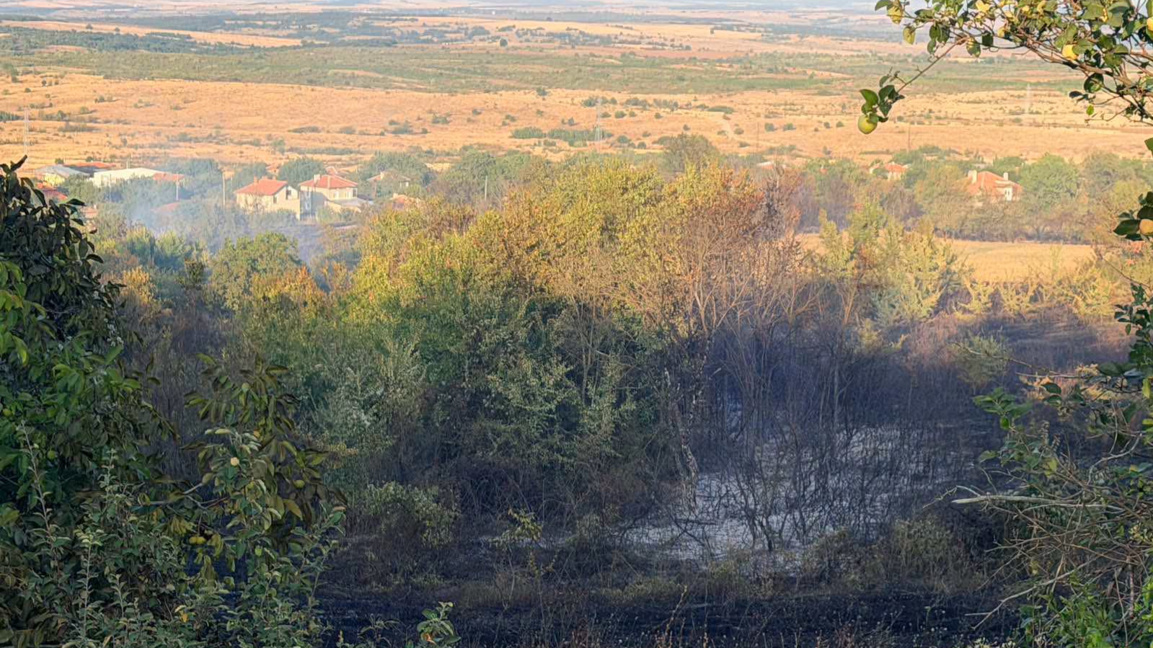 Четири пожарни остават и вечерта край Орешник