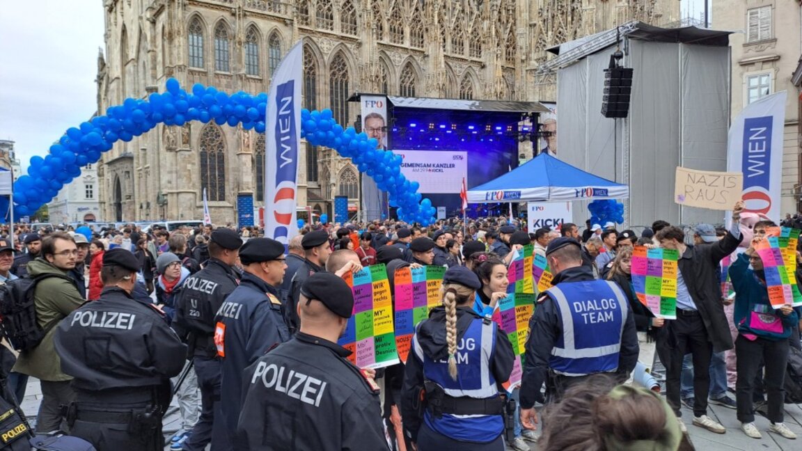 Митинг на "Партията на свободата" във Виена.