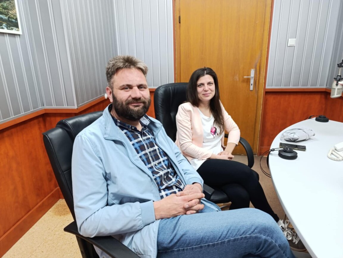 Йоана Пеева и Милен Алагенски в студиото на Радио Стара Загора