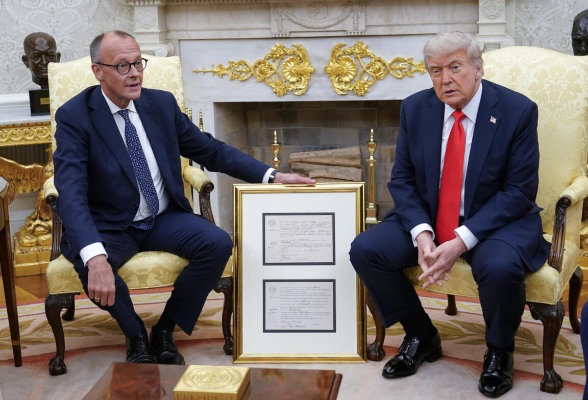 Мерц и Тръмп в Белия дом