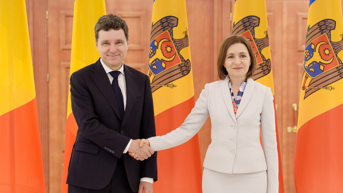 Румънският президент Никушор Дан и президентът на Молдова Мая Санду, архив.