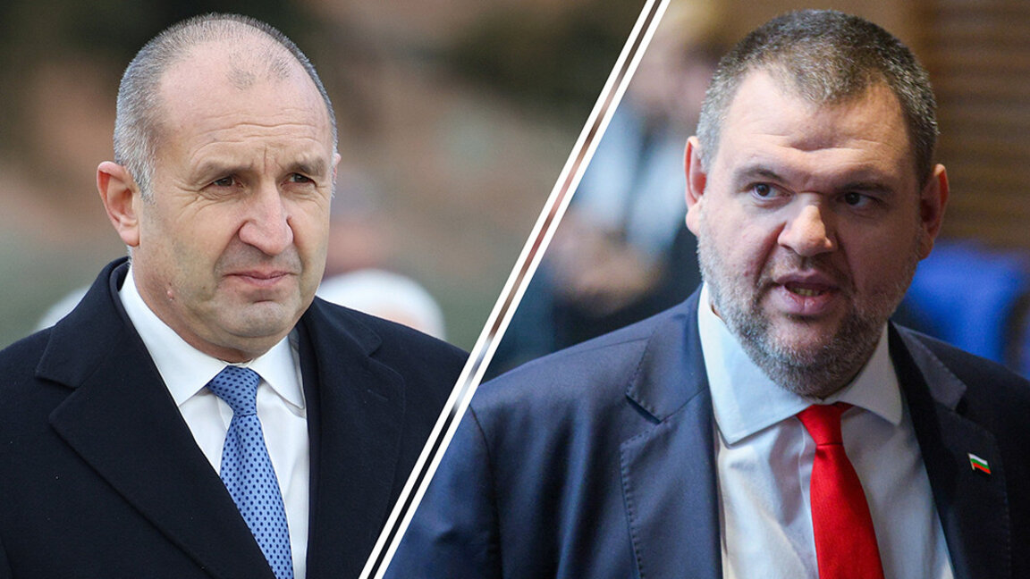 Presidenti Rumen Radev (majtas) dhe kryetari i "DPS - Fillimi i Ri" Deljan Peevski