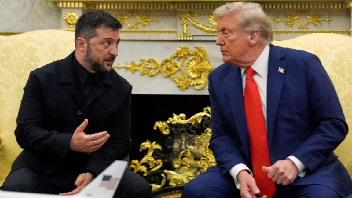 Президентите на Украйна Володомир Зеленски (вляво) и на САЩ Доналд Тръмп