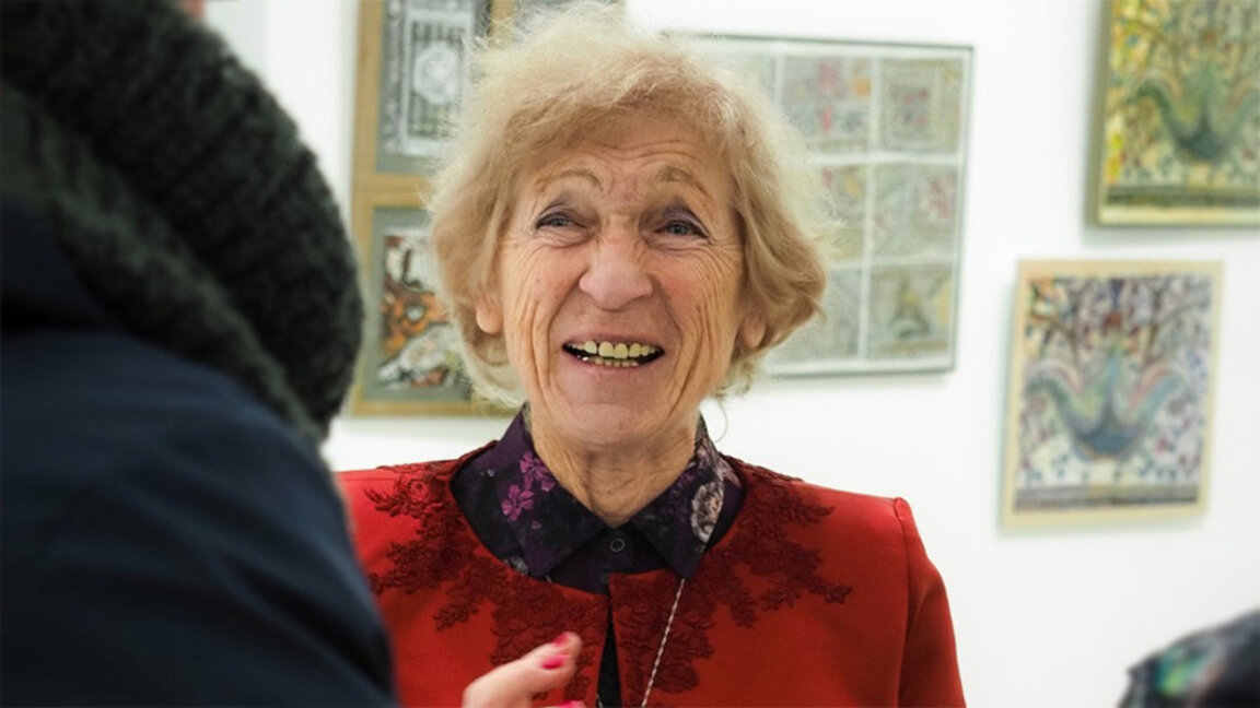 Катя Бадинска-Лекова на откриването на изложбата.