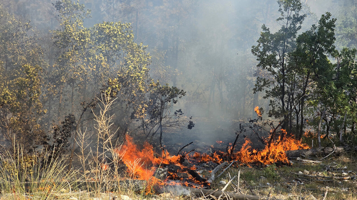 Lightning has started a fire in Pirin