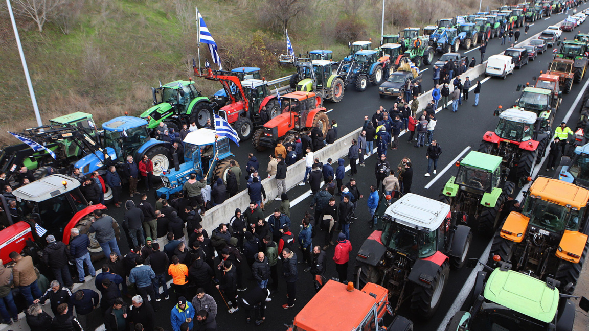 На кръстовището Сиатиста на магистрала Егнатия в Козани, Северна Гърция, 6 декември 2025 г.