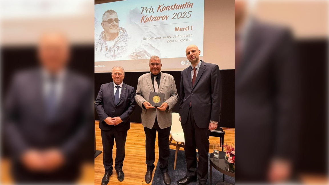 Polar explorer Prof. Hristo Pimpirev awarded Konstantin Katzarov prize in Geneva