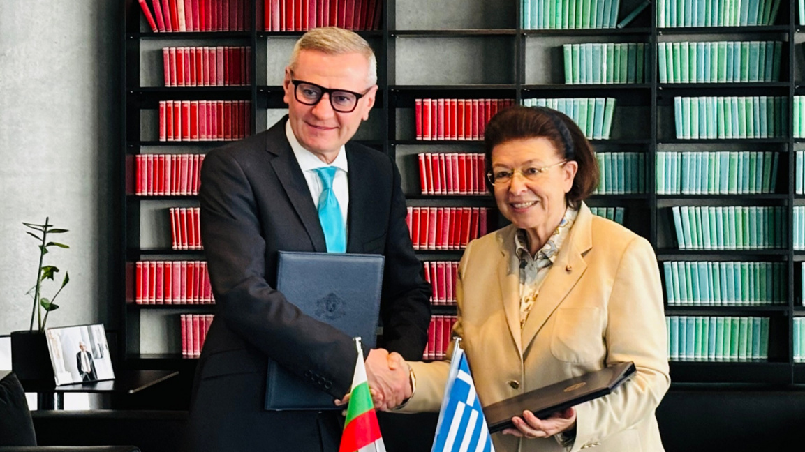 Bulgarian culture minister Evtim Miloshev, Greek Minister of Culture Lina Mendoni