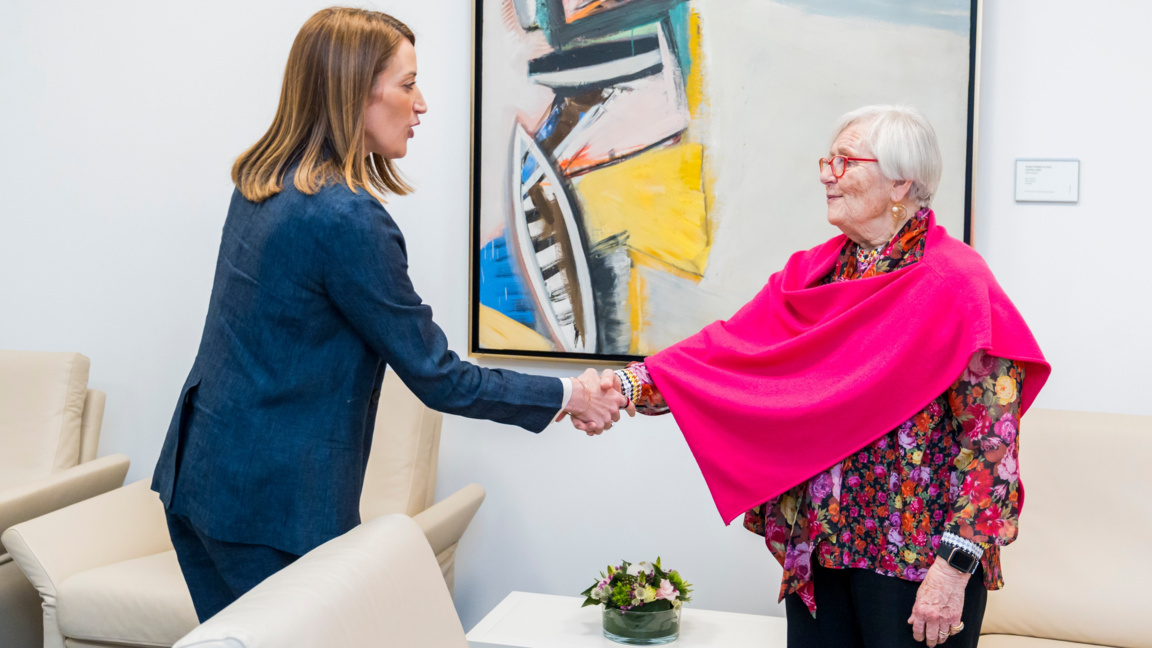 Роберта Мецола с Татяна Бучи в Европейския парламент, 27 януари 2026 г.