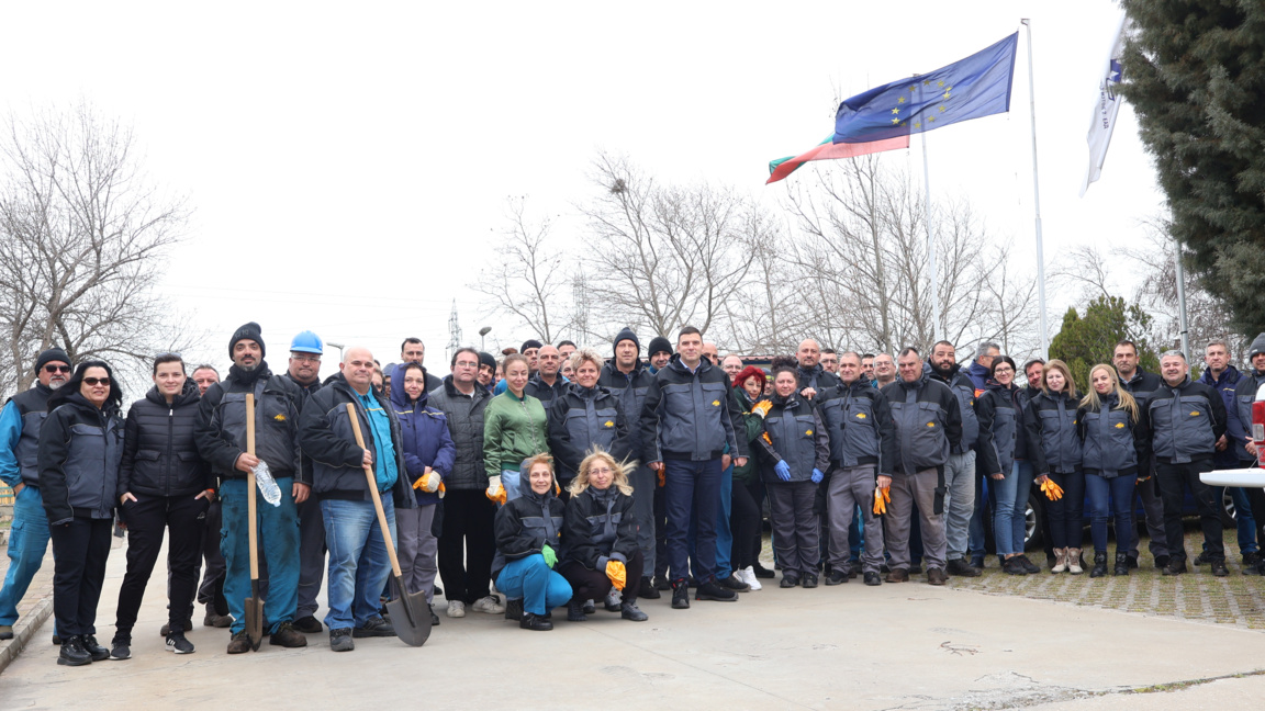 Служители на ТЕЦ 2 засадиха 60 дръвчета ...