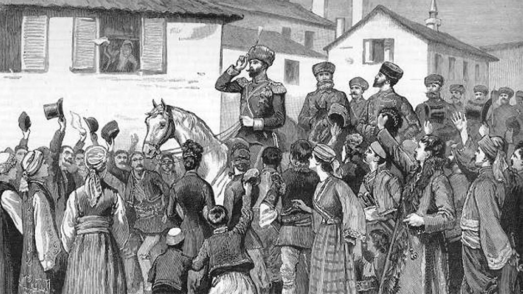 Prince Alexander of Battenberg enters Plovdiv at the head of a Bulgarian cavalry regiment