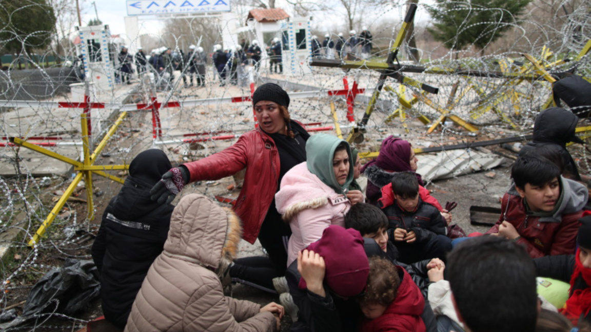 Мигранти на границата на Турция и Гърция