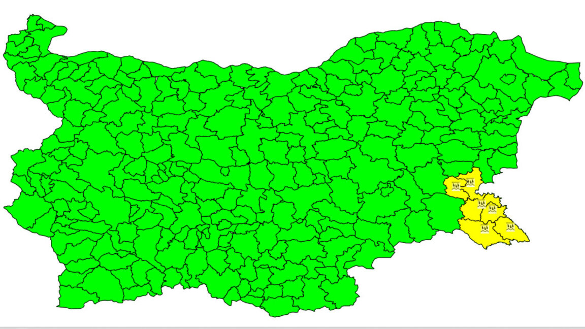 Очакват се обилни валежи в Бургаско на 6 ноември, най-силни в Странджа