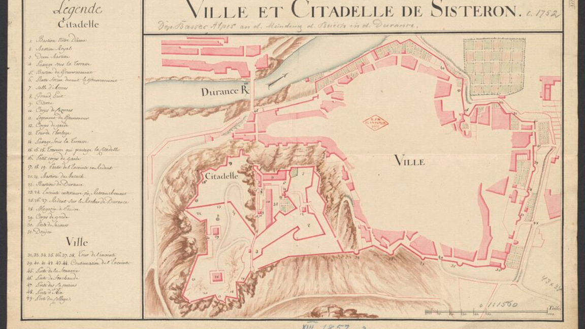 карта на Систерон - град и цитадела, около 1752 г.