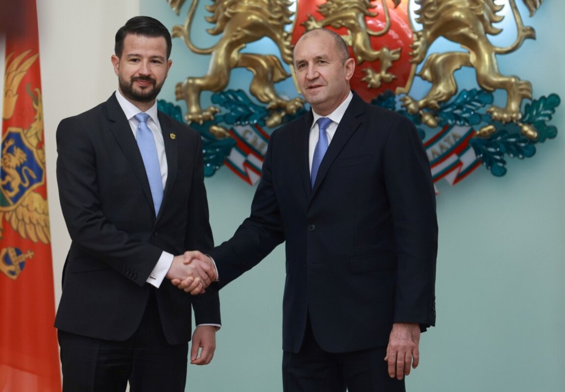 President of Montenegro Jakov Milatović (left) and Bulgarian President Rumen Radev
