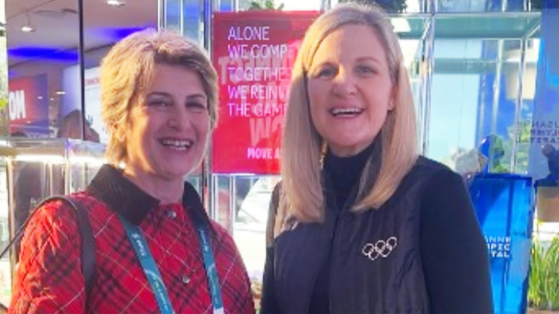 Весела Лечева и президентът на МОК Кърсти Ковънтри