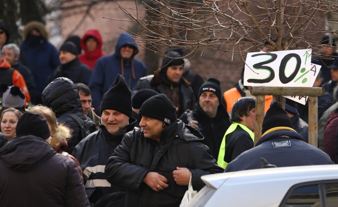 Protest der Beschäftigten im öffentlichen Nahverkehr in Sofia