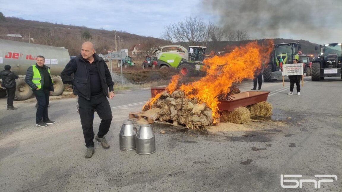 Segundo día de protestas de agricultores en Bulgaria