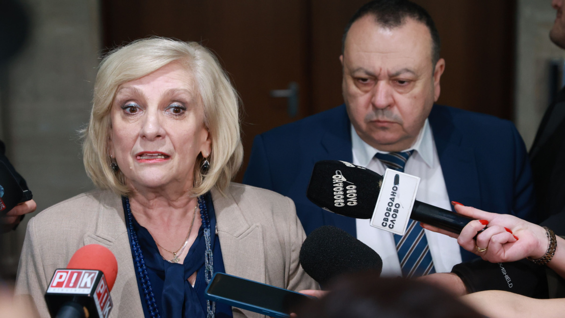 Хамид Хамид и Искра Михайлова от ПГ на ДПС-НН дават пресконференция в кулоарите на Народното събрание - 25 февруари 2026 г.