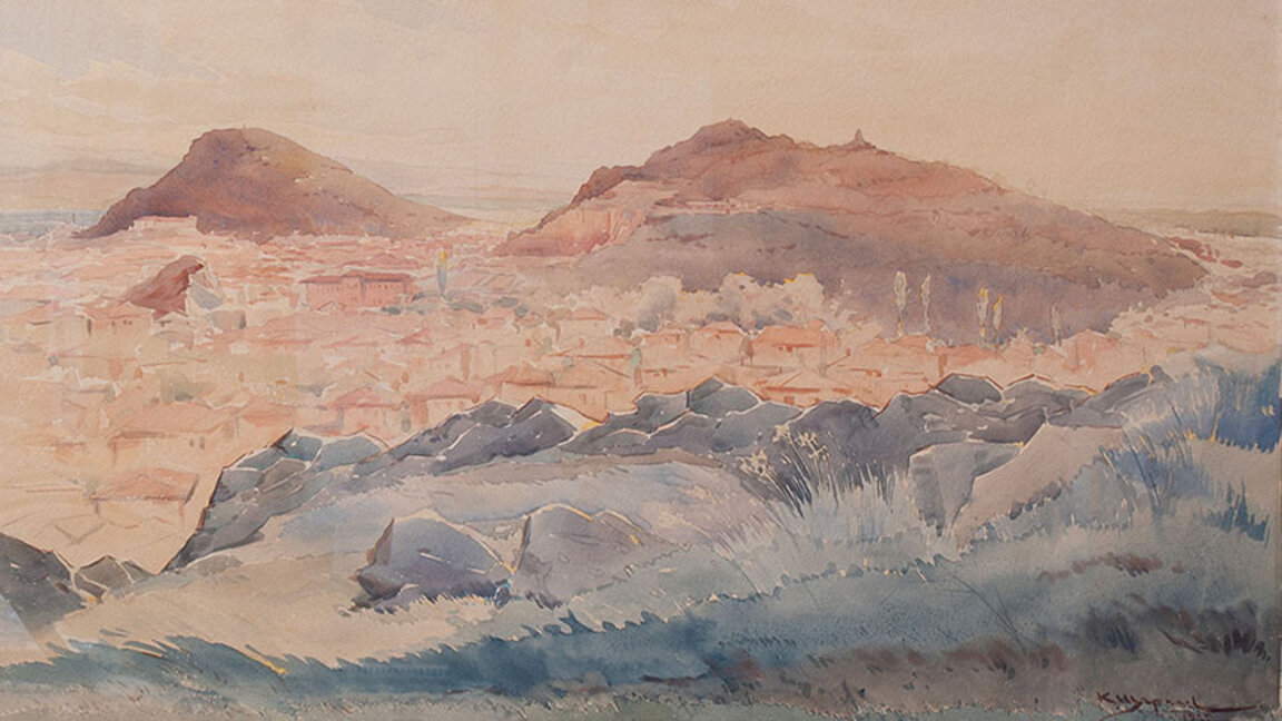 Константин Щъркелов. Пейзаж от Пловдив, 1935 г.
