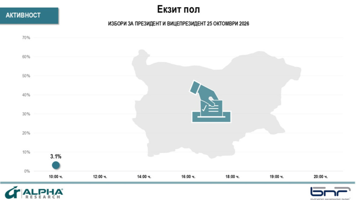 3,1 % е избирателната активност към 10 часа