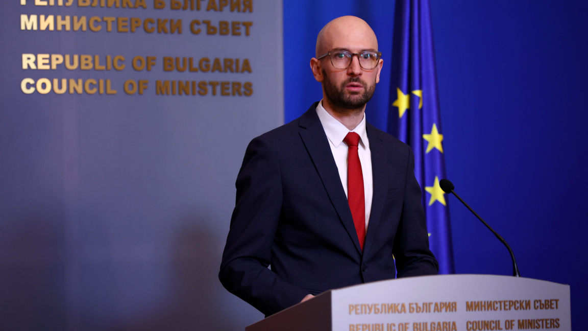 Служебният министър на финансите Георги Клисурски прави изявление за медиите в МС - 23 февруари 2026 г.