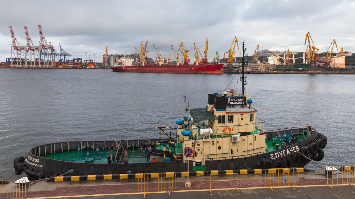 Пристанището в Одеса през 2018 г.