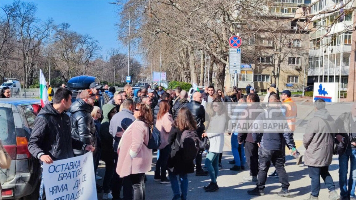 Protest in Varna against renewable energy sources