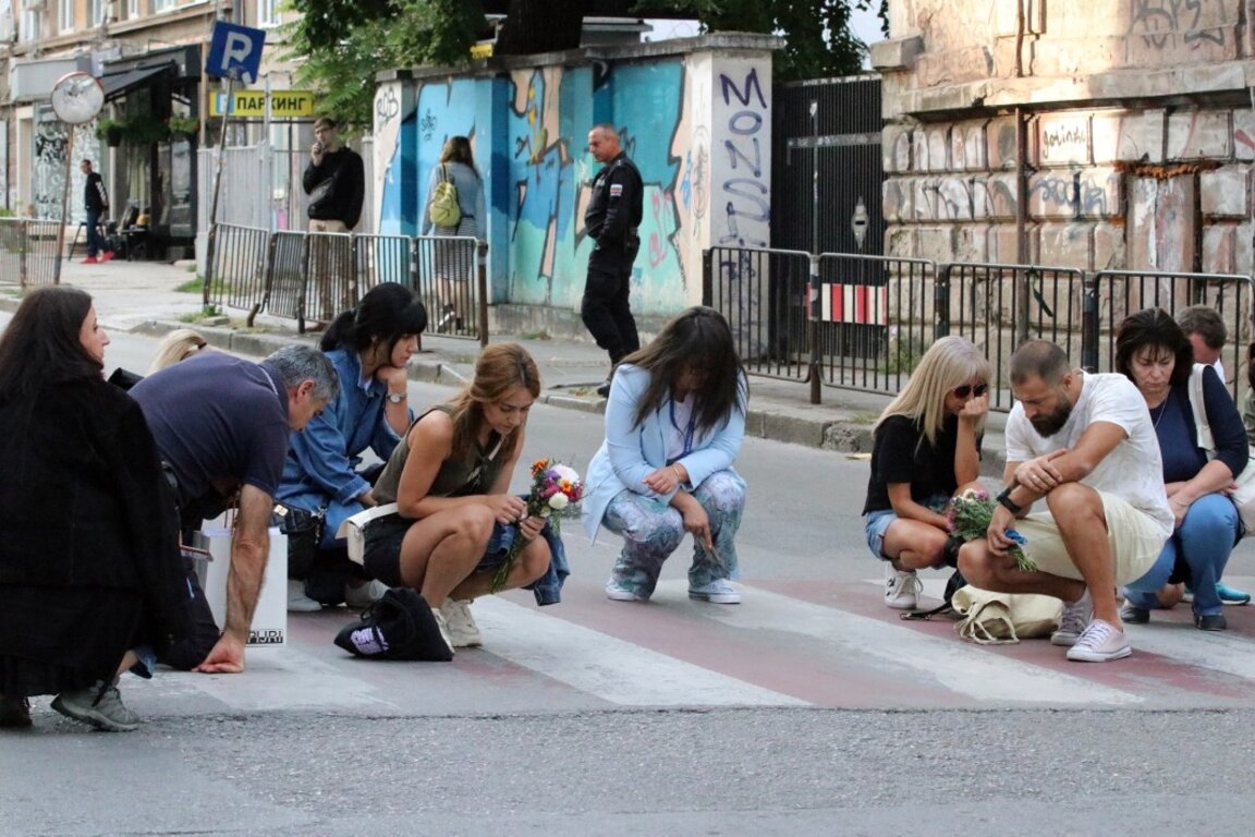 Protest at the pedestrian crossing of Gurko and Shishman street in Sofia, on September 8, 2023