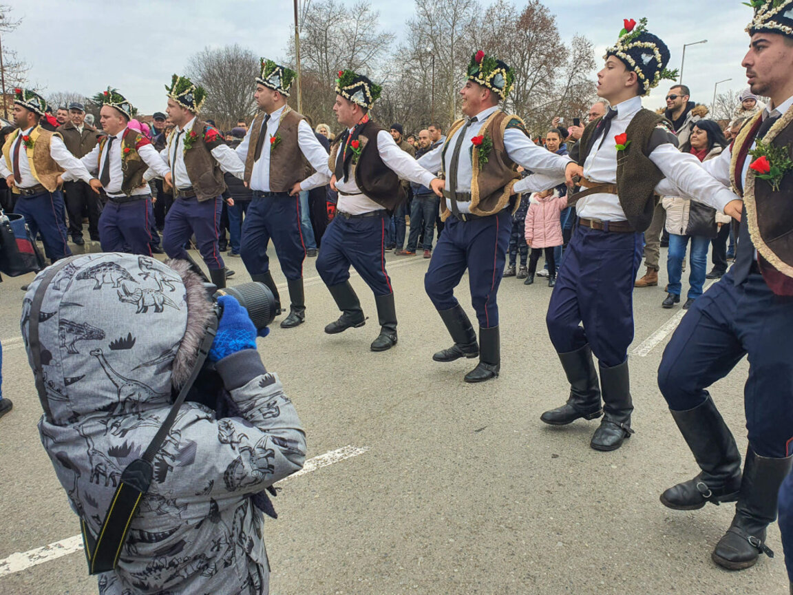 Carol singers in Bulgaria's Yambоl not only sing blessings, but also dance the buenek