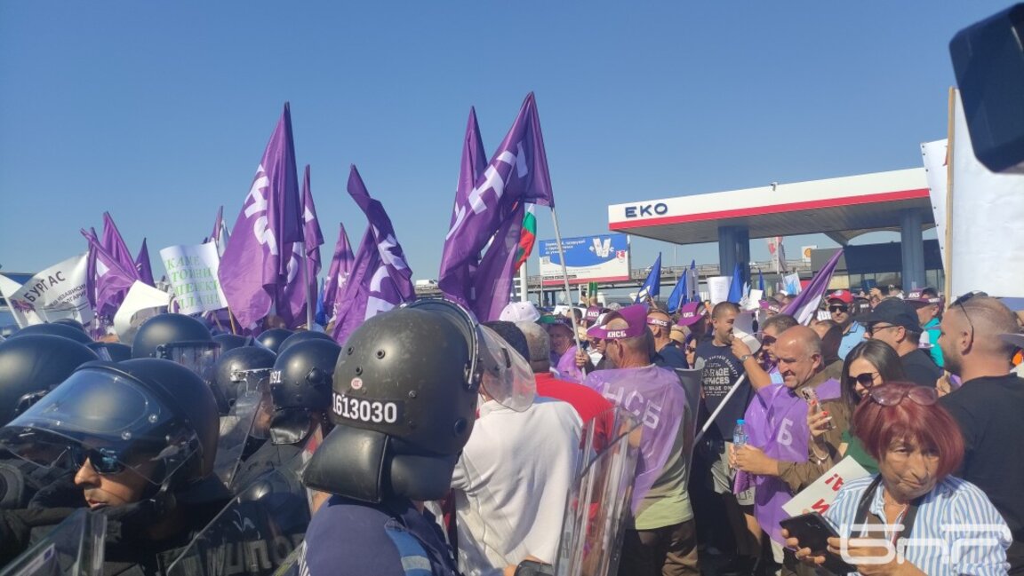 Жандармерия на протеста на АМ "Тракия" край Пловдив, ще се стигне ли до блокада?