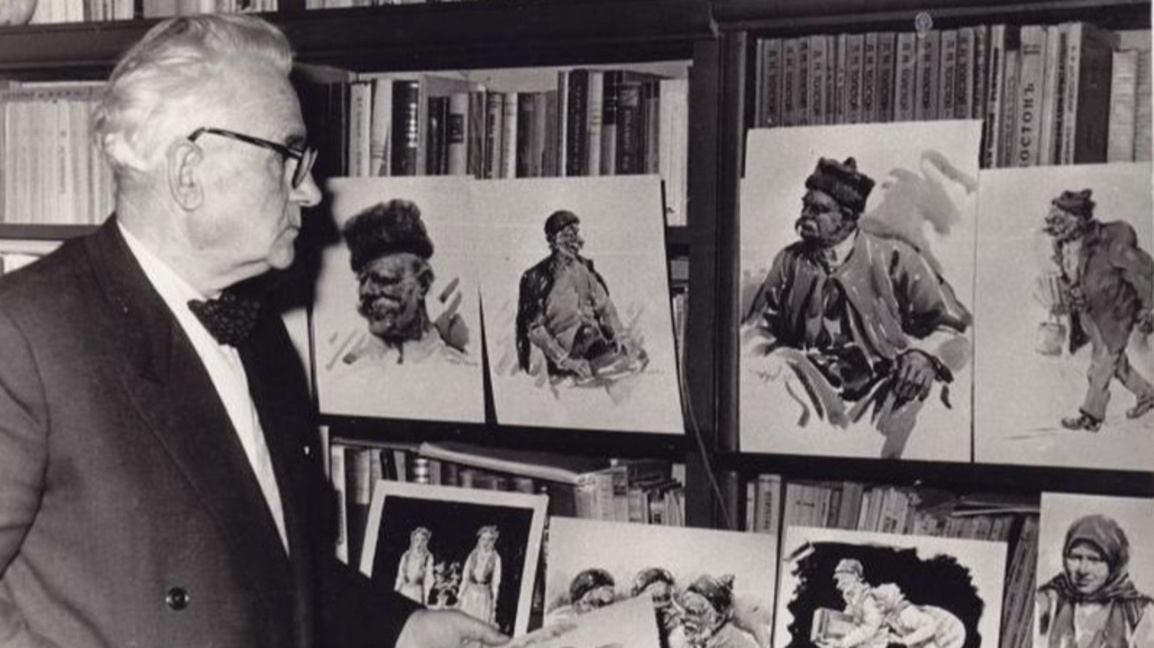 Чудомир в дома си в Казанлък – очи в очи със своите герои, 1965 година